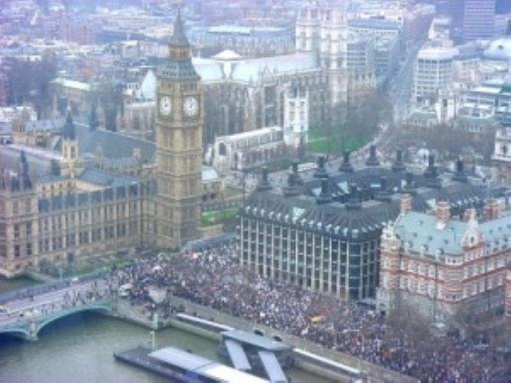 Thousands march against Bush