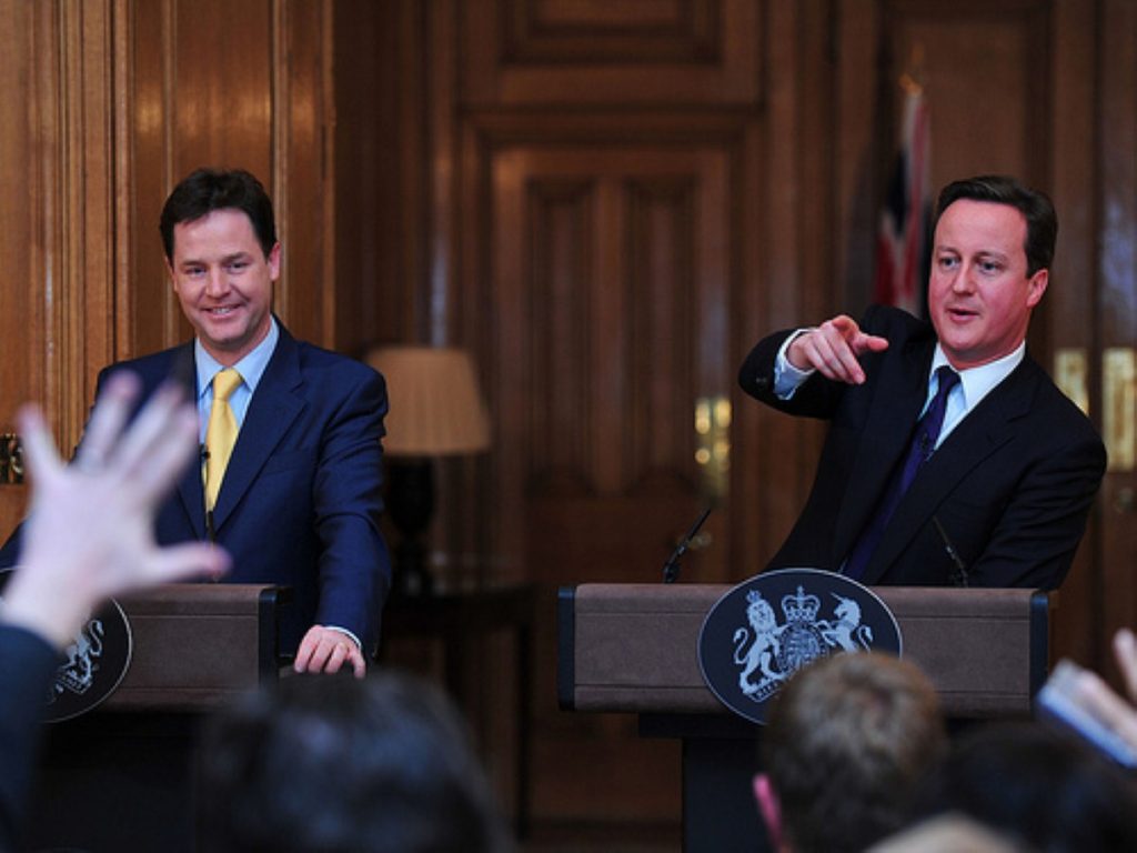 Coalition tension? Cameron questions national interest of coalition.