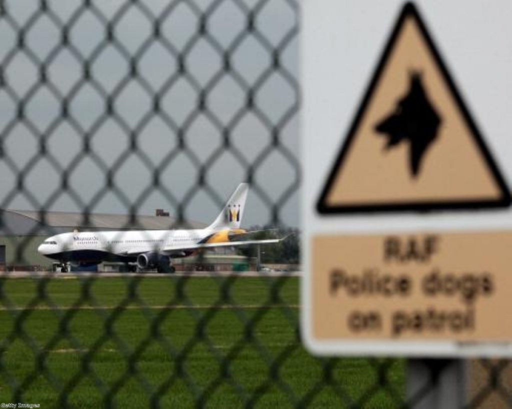 An aicraft lands at RAF Brize Norton, where repatriation ceremonies will switch to in September