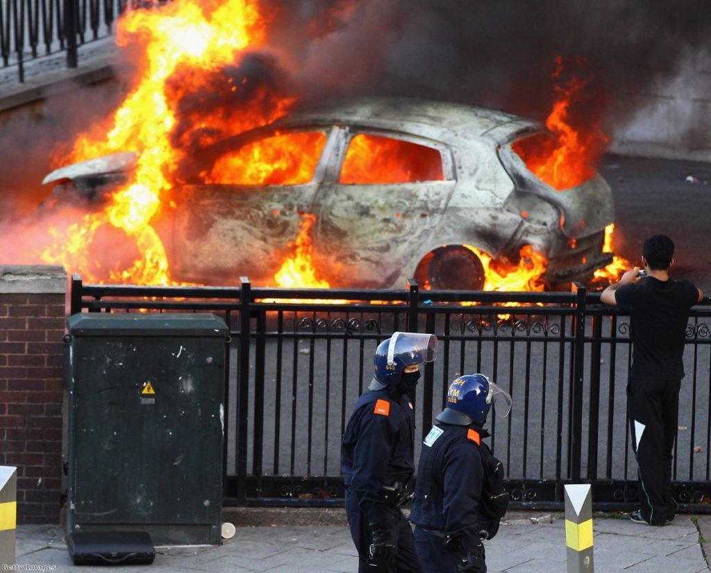 The scene in Birmingham, where three people were killed last night while protecting their neighbourhood against rioters.