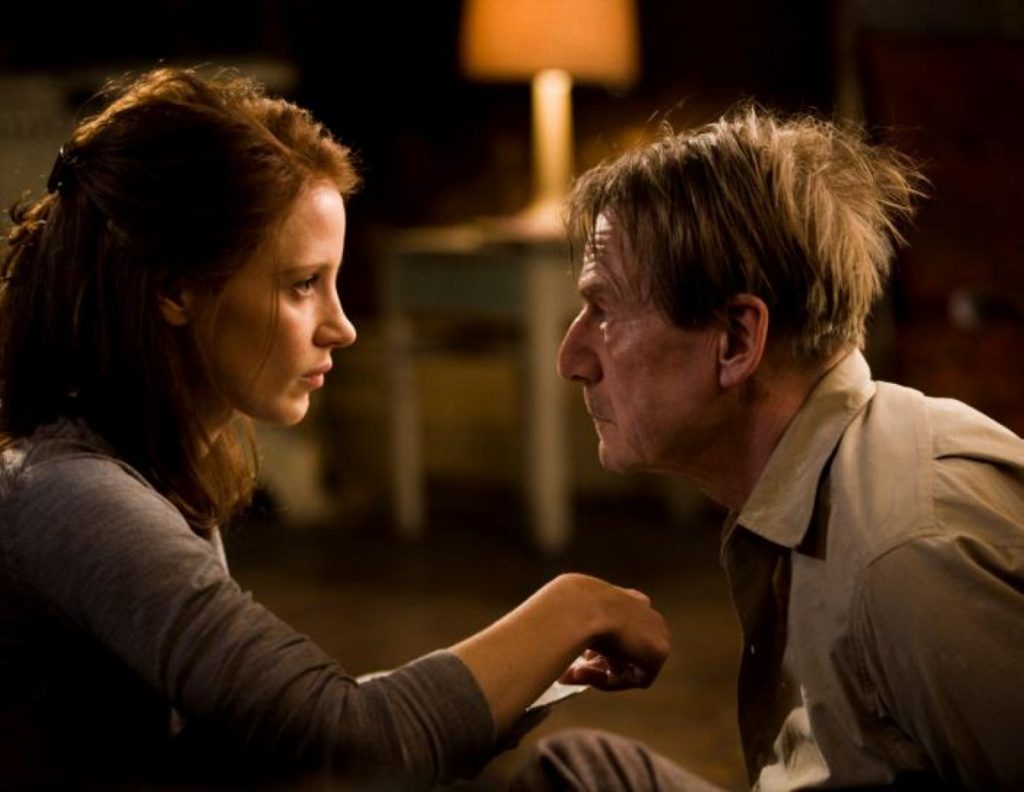 Jessica Chastain and Jesper Christensen in The Debt