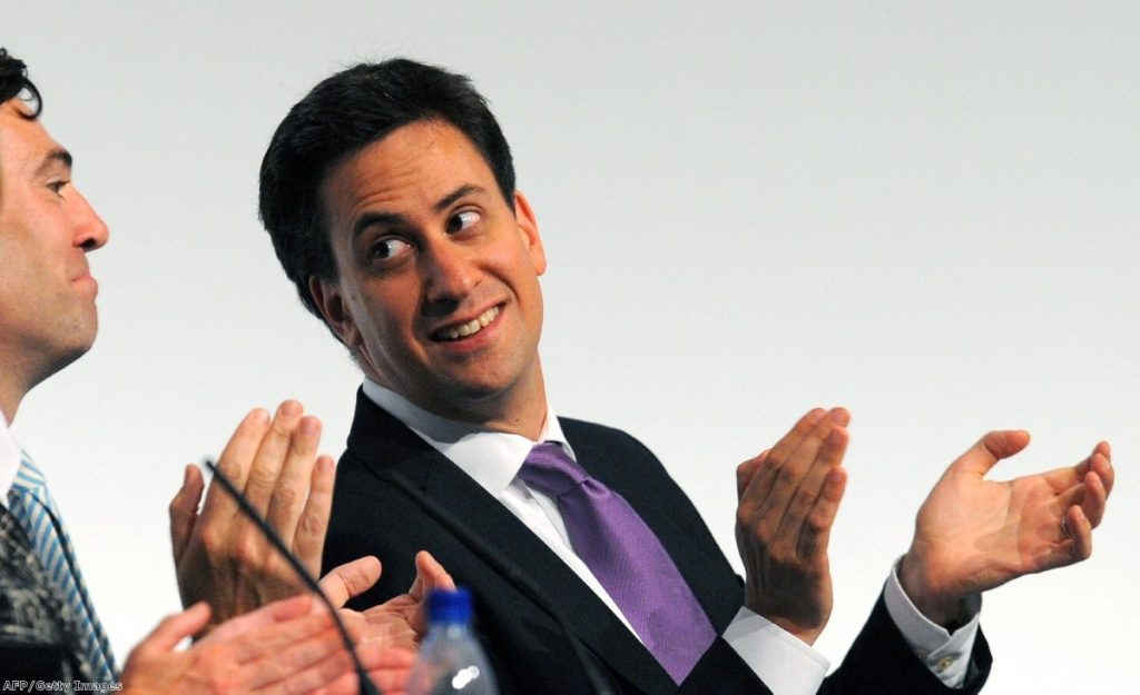 Burnham with Ed Miliband at the Labour conference. The new shadow health secretary is in favour at Labour HQ.