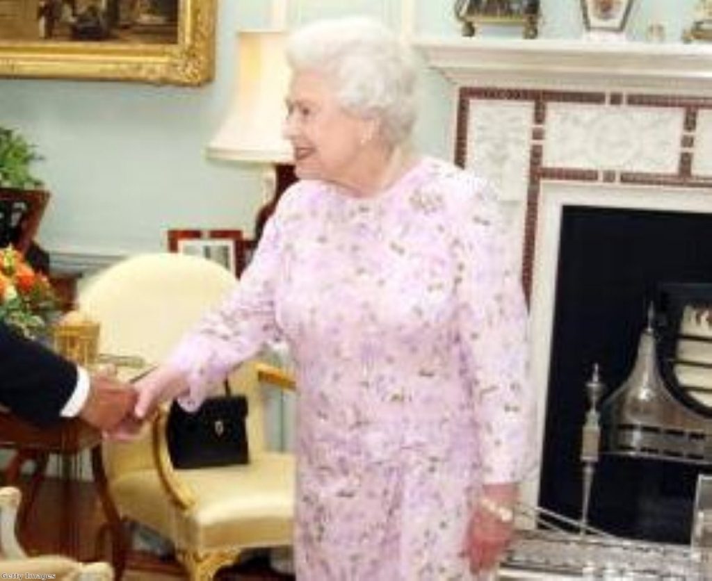 The Queen during an investiture ceremony