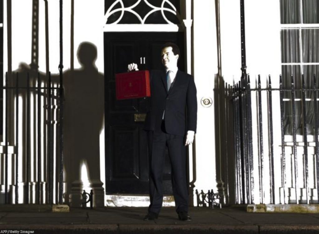 Osborne holds up the famous red box... last year. 