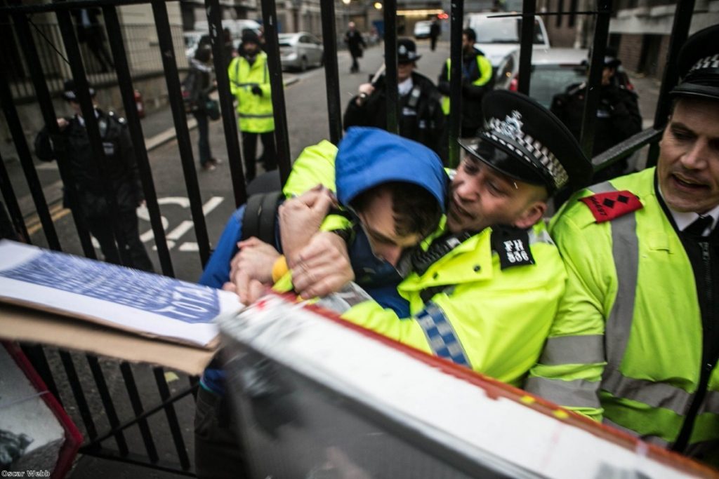 Police responded aggressively to protests, according to students. Photo credit: Oscar Webb