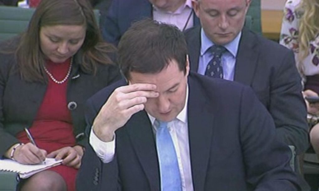 George Osborne giving evidence to the Treasury select committee on the 2013 autumn statement