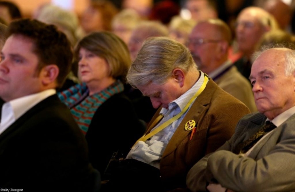 It all gets too much for this Ukip conference delegate at the party