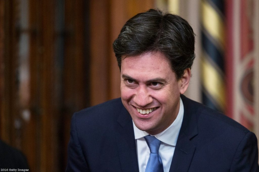 Ed Miliband arrives to see Angela Merkel address Parliament.