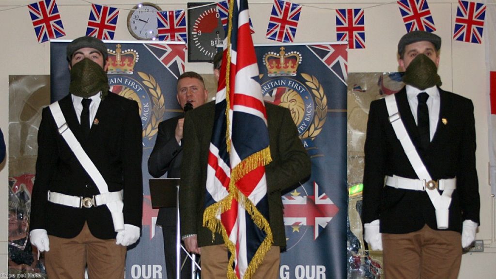 Britain First: "If you overstep the mark you will find us on your doorstep."  