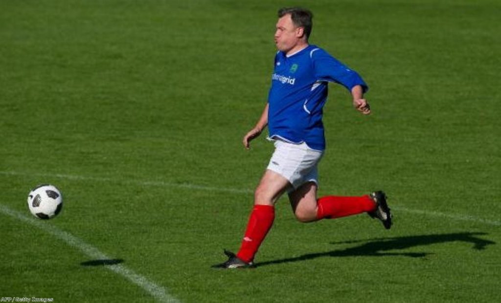 Ed Balls in footballing mode