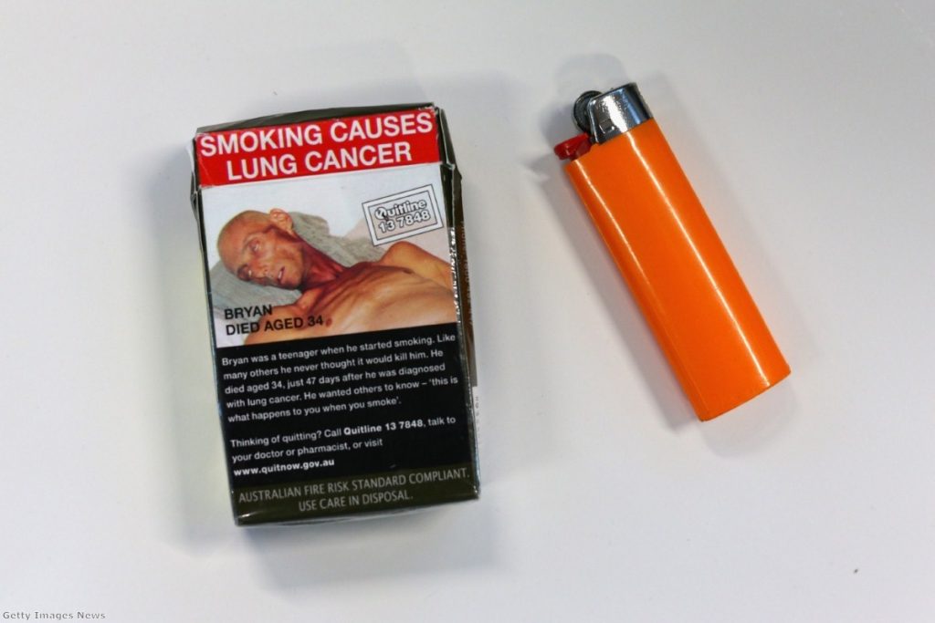 Plain packs in Australia, the only country to implement the policy so far 