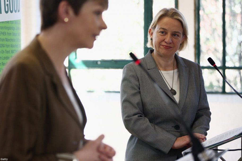 Caroline Lucas and Natalie Bennett launch the Green Party manifesto