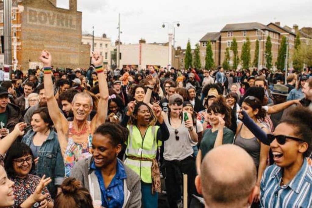 Reclaim Brixton revellers during last week's protest. Photo courtesy of Reclaim Brixton