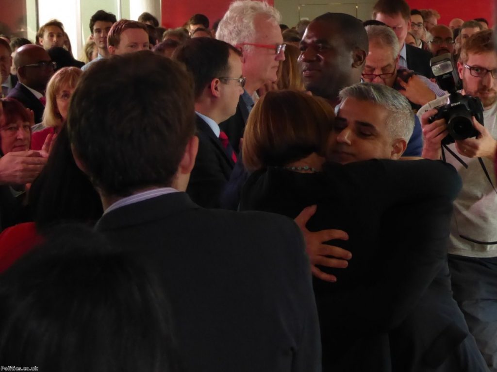 Tessa Jowell congratulates Sadiq Khan on his landslide victory