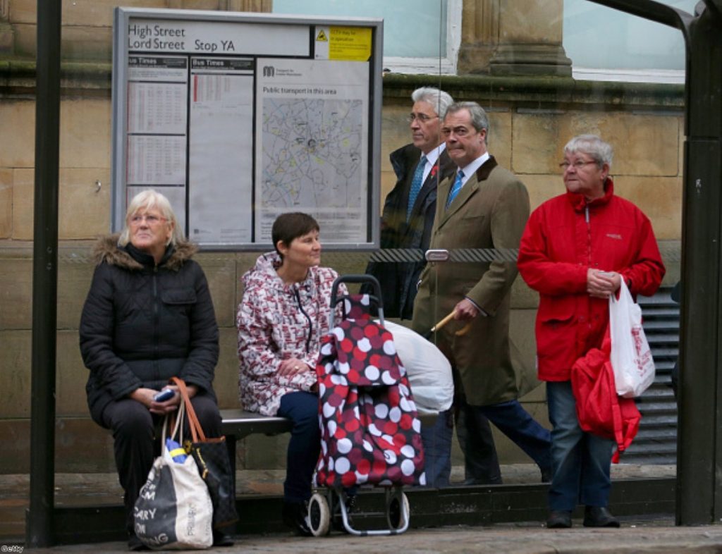 Walk on by: Nigel Farage's party have failed to win over the people of Oldham West and Royton