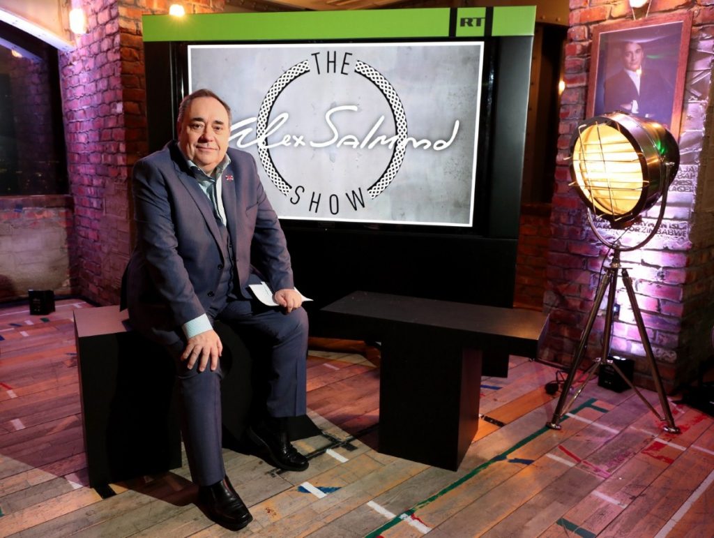 Alex Salmond on his RT set