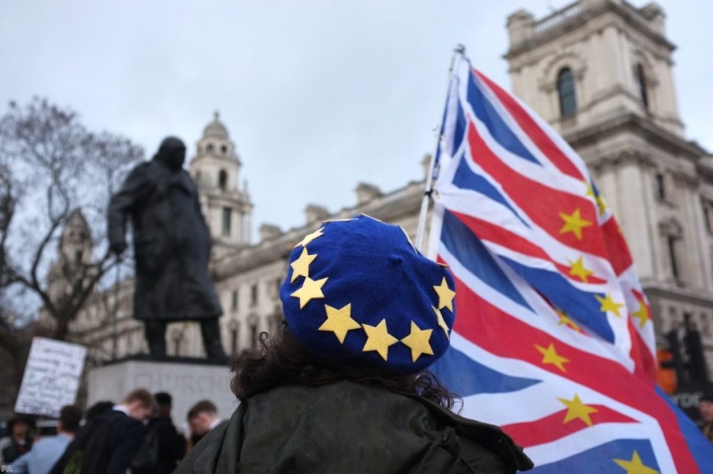 Demonstrators march for a People's Vote, but inside parliament rebel MPs are trying to wrestle back control of the process from the government.