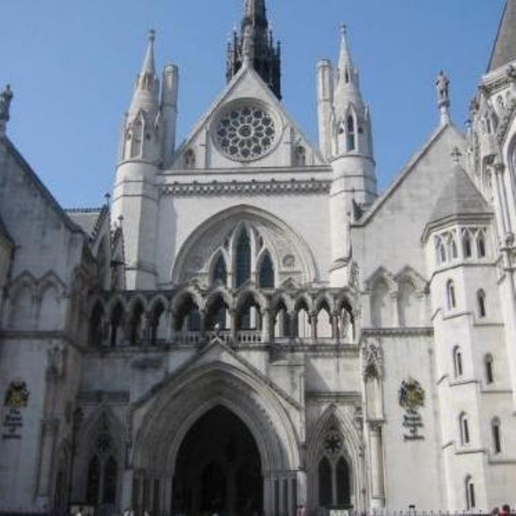 Picket line being set up outside Royal Courts of Justice