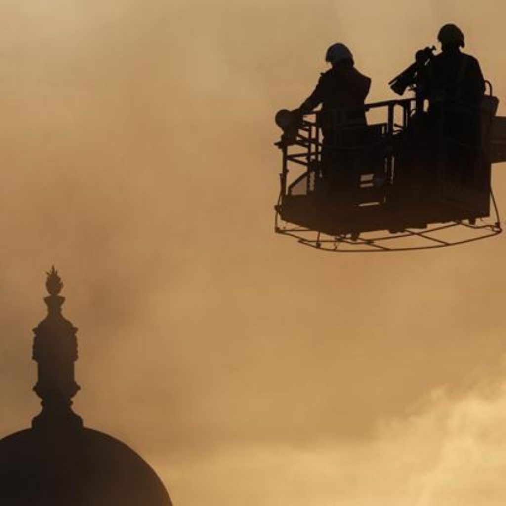 Firefighters tackling the Royal Marsden blaze