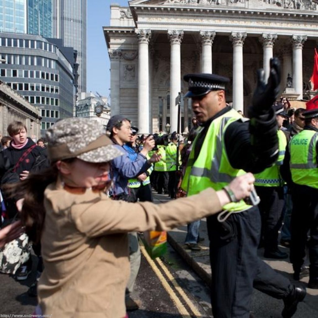 An incidence of police violence during the G20 protests