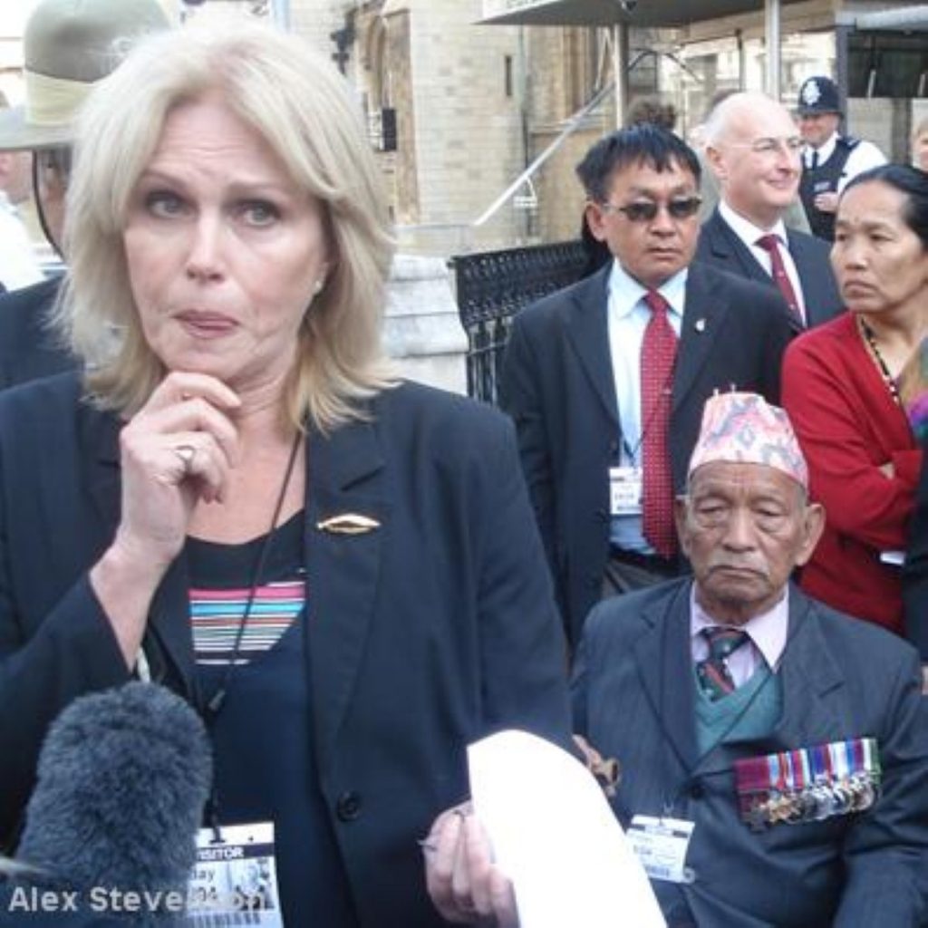 Joanna Lumley at the height of her Gurkha campaign 