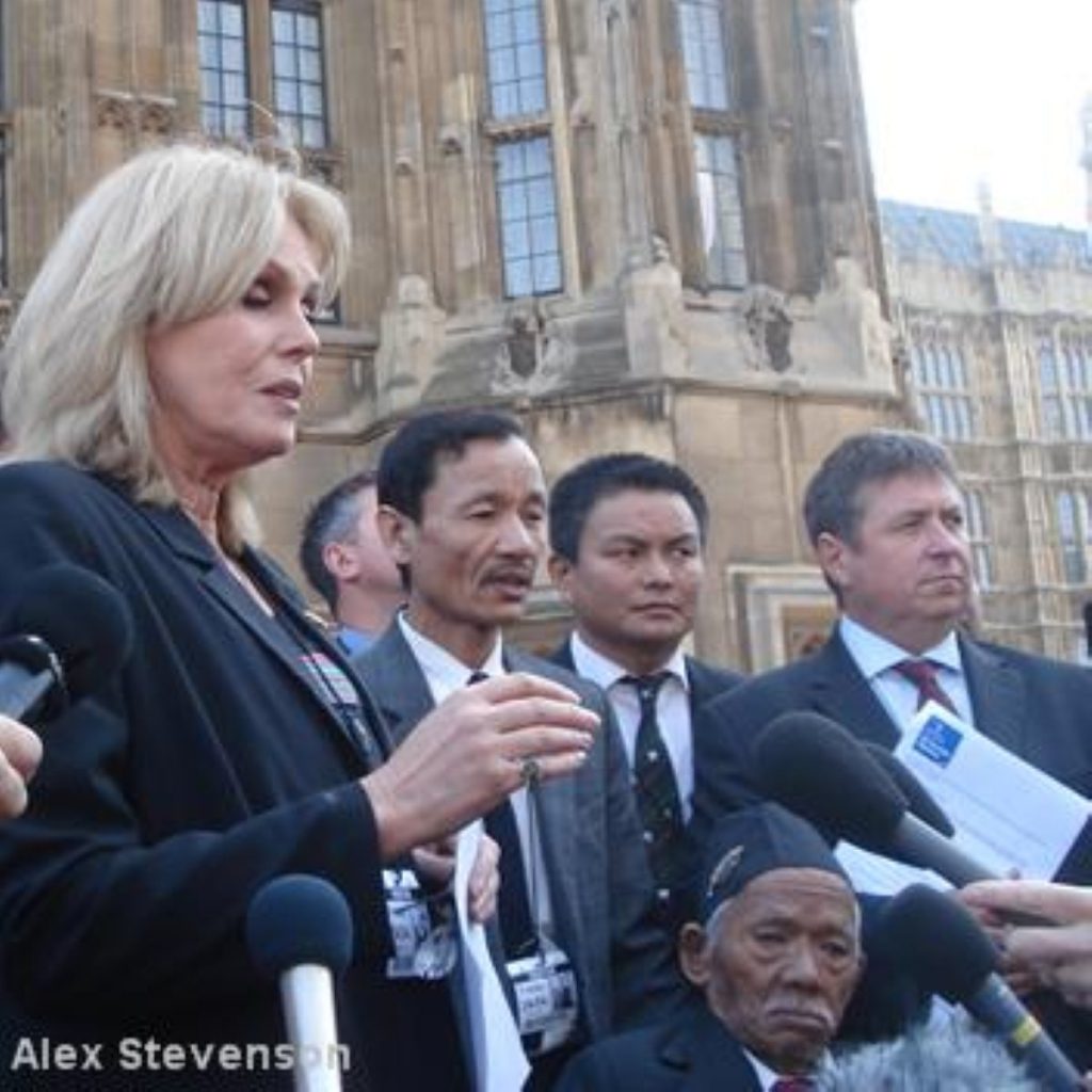 Gurkha campaigners outside parliament last week