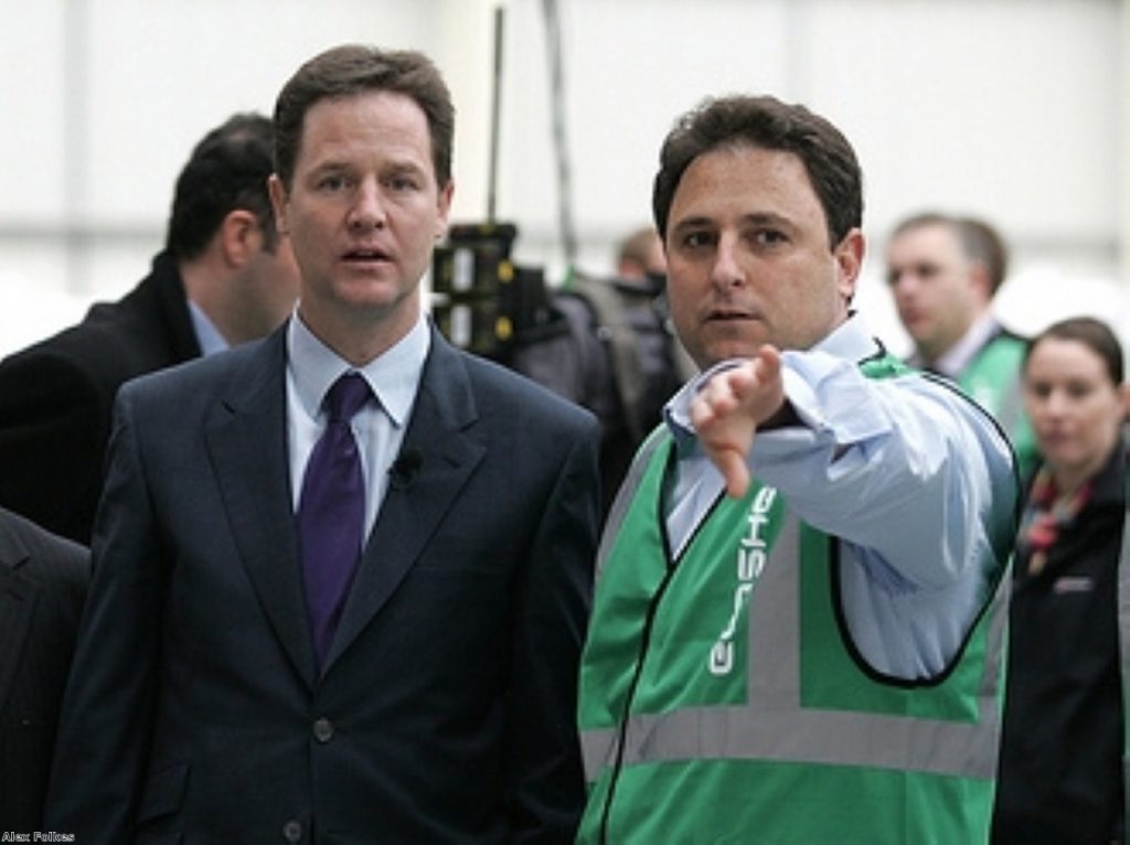 Nick Clegg with Omer Kutluoglu of 2K Manufacturing