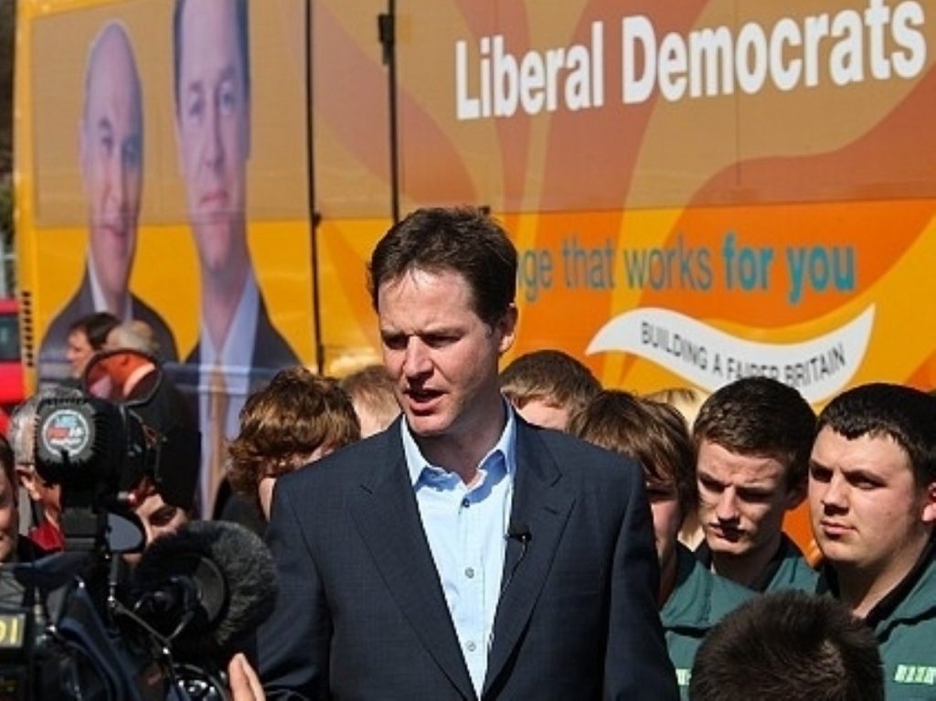 Nick Clegg campaigns over the weekend