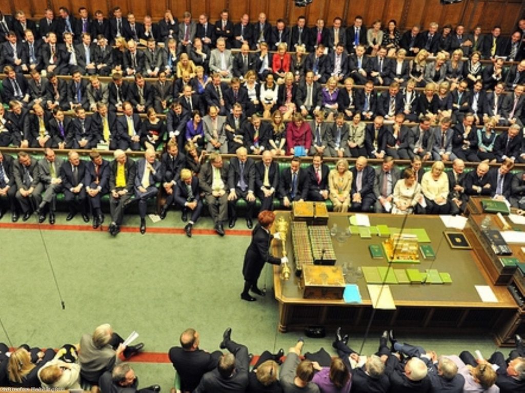 Attention focuses on the mace - symbol of parliament
