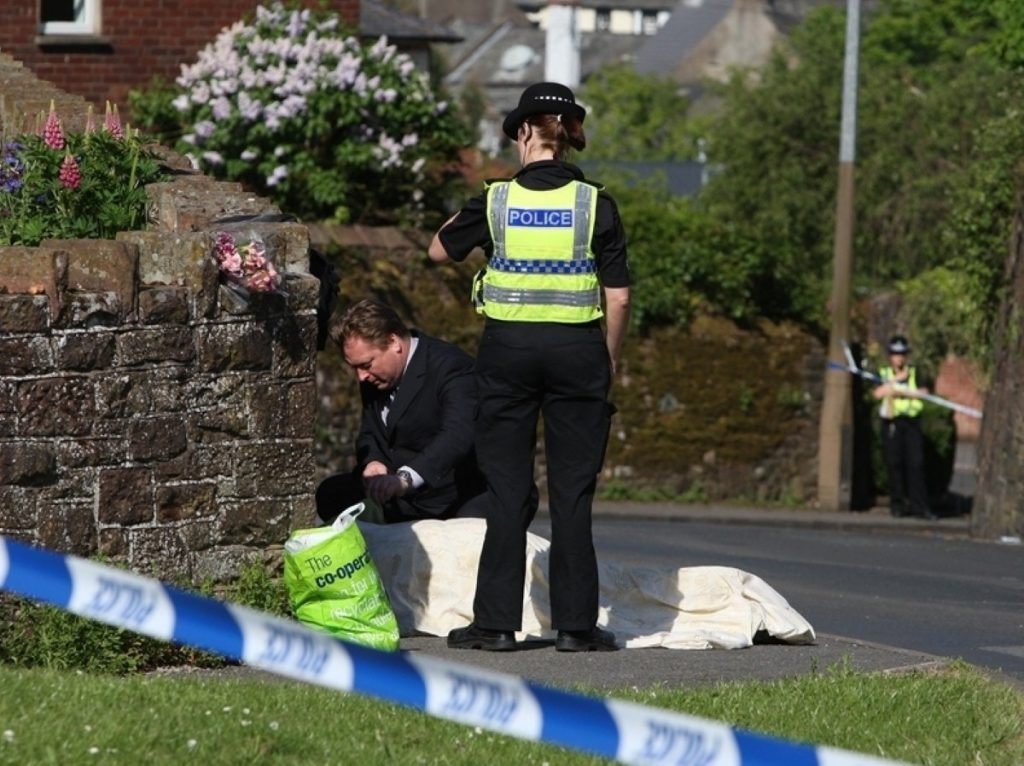 The crime scene in Cumbria yesterday