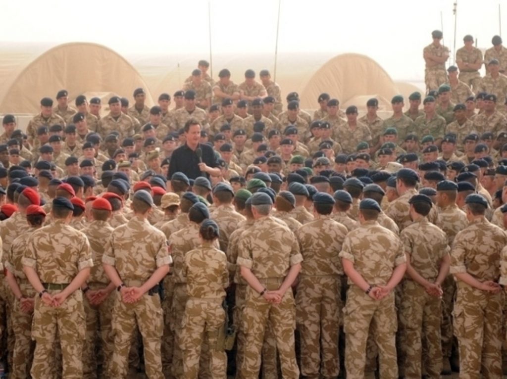 David Cameron addresses the troops in Afghanistan