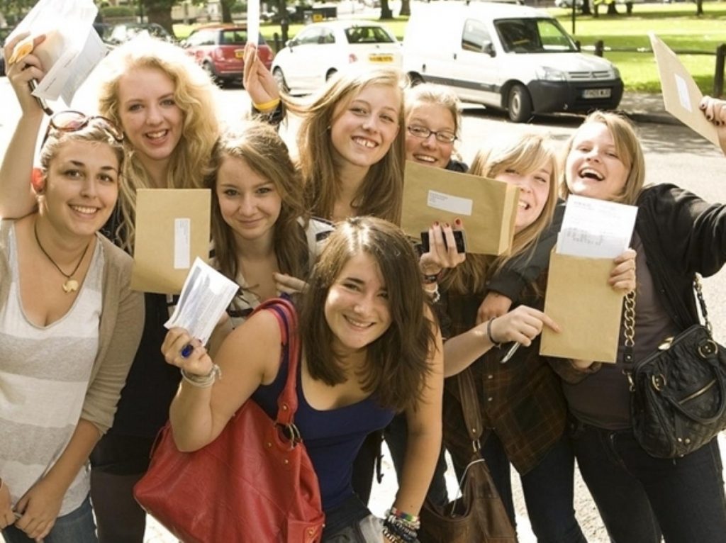 GCSE students celebrate earlier this summer. Not all who took English this year are so happy