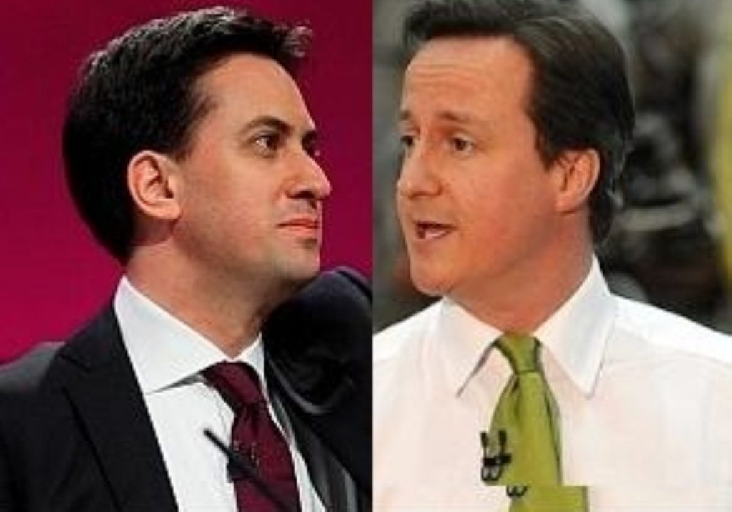 Mirror image: Cameron is meeting with Miliband