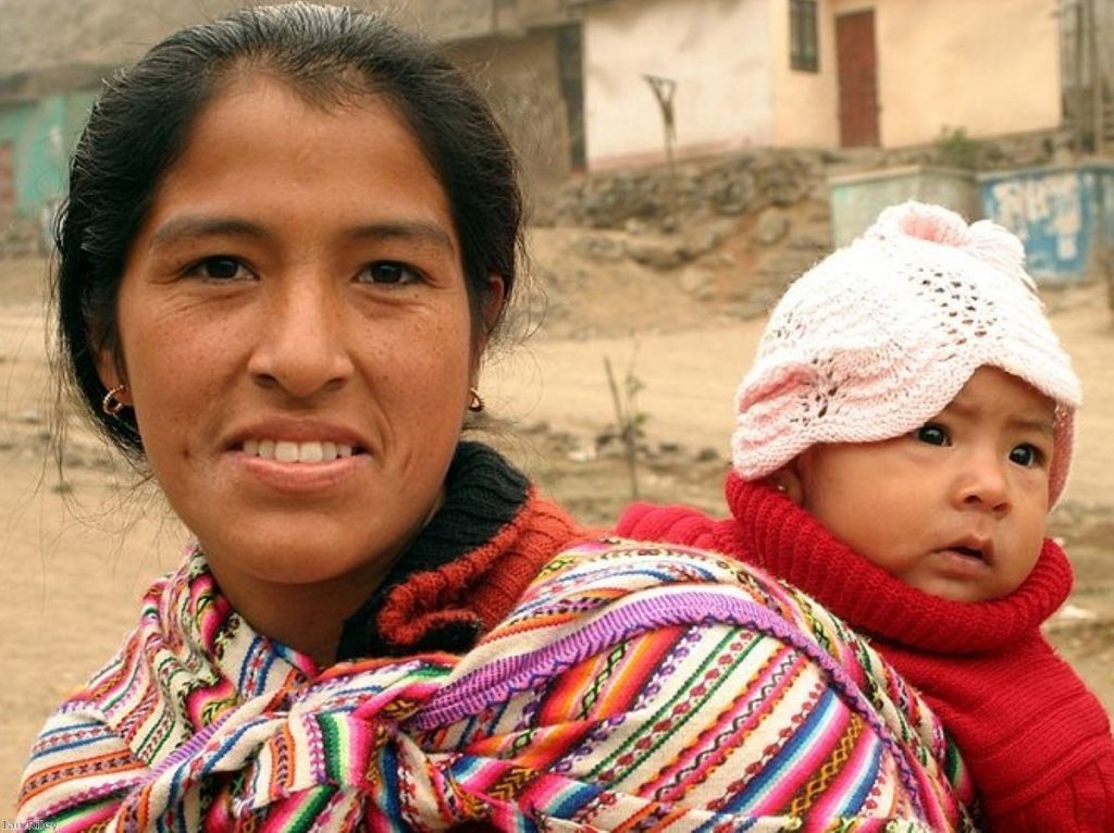 A woman pauses for a photo near Lima, Peru. The UK government wants to halt its declining influence in the region.