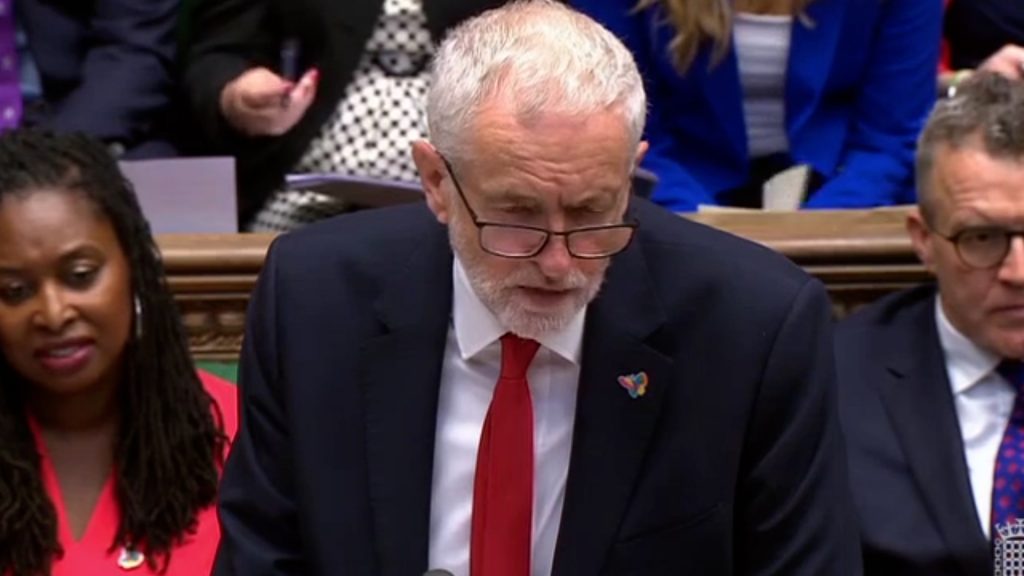 Jeremy Corbyn in House of Commons