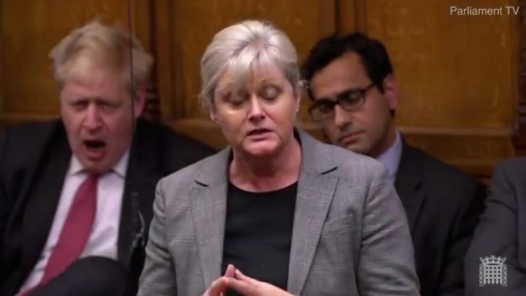 Boris Johnson yawning in the House of Lords