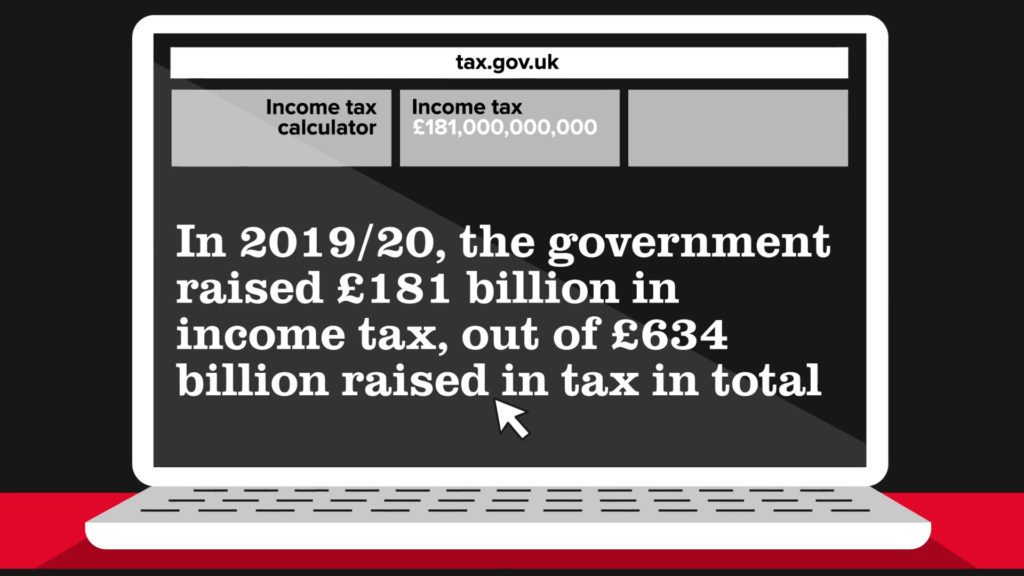 A cartoon laptop screen with tax website