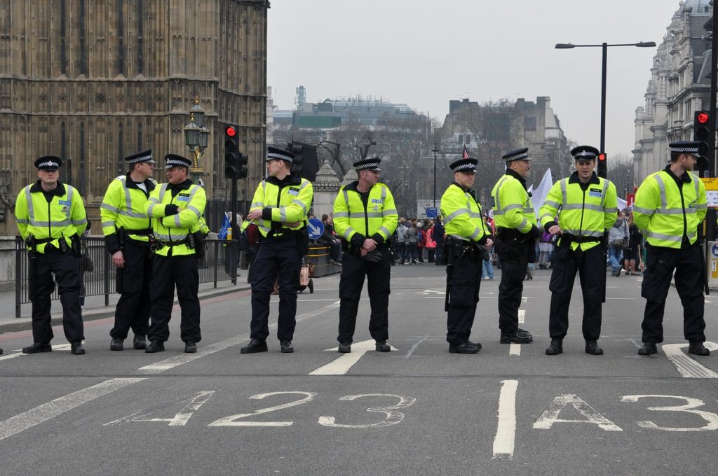 Police Stand Guard in London