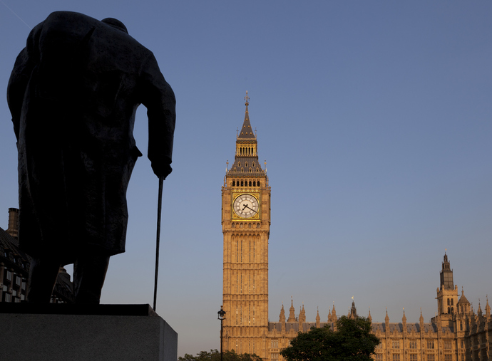 Big Ben and Churchill Statue