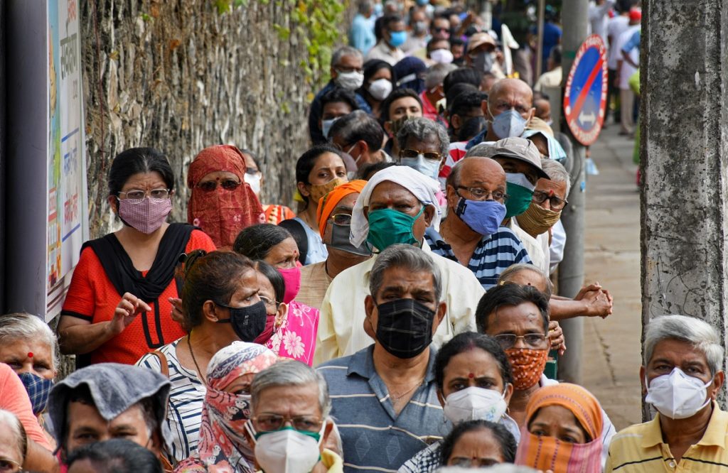 COVID19 Vaccination at NESCO vaccination center in Mumbai, India